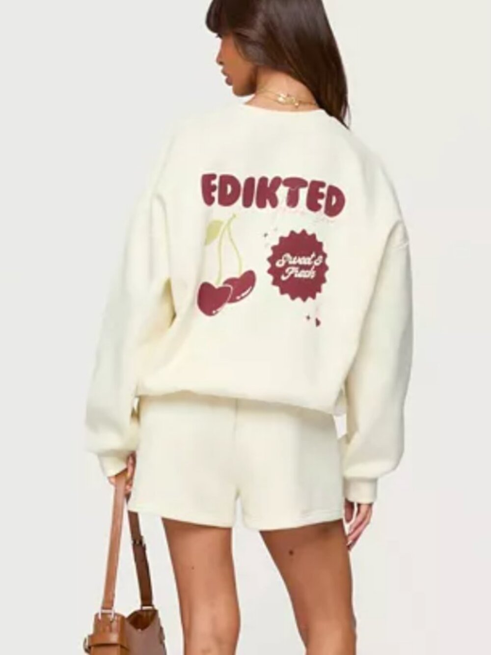 Edikted Cherry Babe Crewneck Sweatshirt
